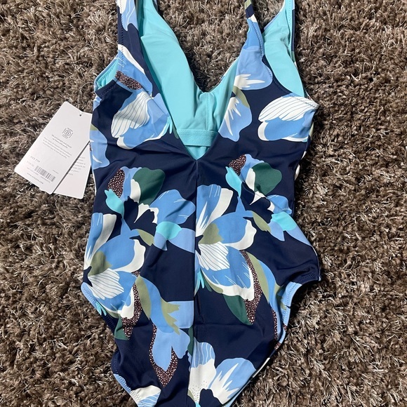 Athleta Swimsuit Seychelles One Piece Hero Bloom Dress Blue NWT Size XSS - Picture 6 of 7
